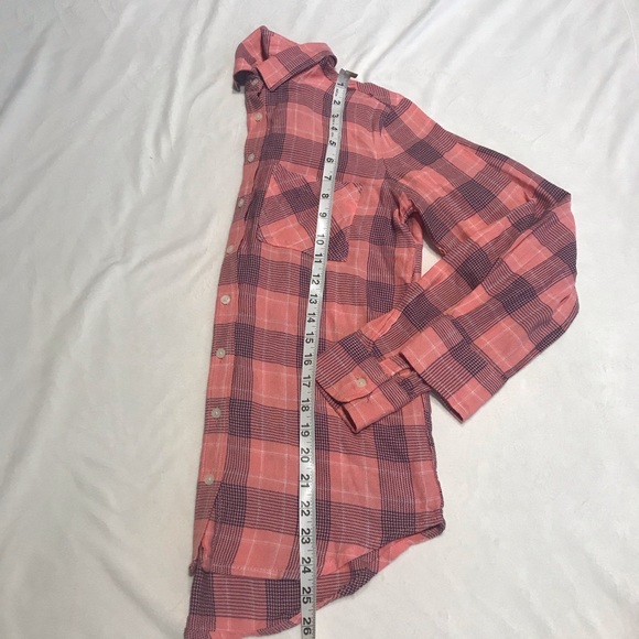 Aeropostale Pink Flannel Plaid Button-up Shirt - Picture 8 of 9